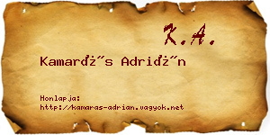 Kamarás Adrián névjegykártya